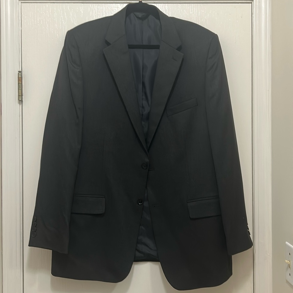 Suit Jacket, Haggar Clothing, Dark Charcoal Grey, fits size large